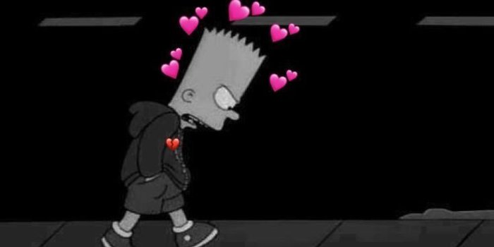 736x1309 Broken Heart Bart Simpson Sad - 236x419 - Download HD Wallpaper -  WallpaperTip