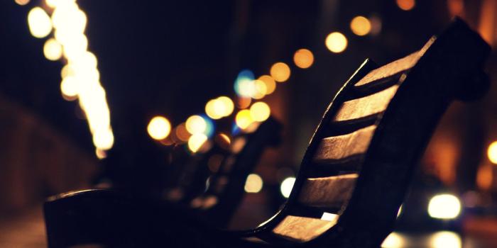 1920x1080 night, lights, bench :: Wallpapers