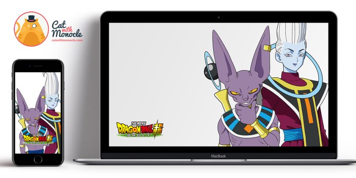 1900x766 Dragon Ball Super Broly: Beerus and Whis Wallpapers | Cat with Monocle