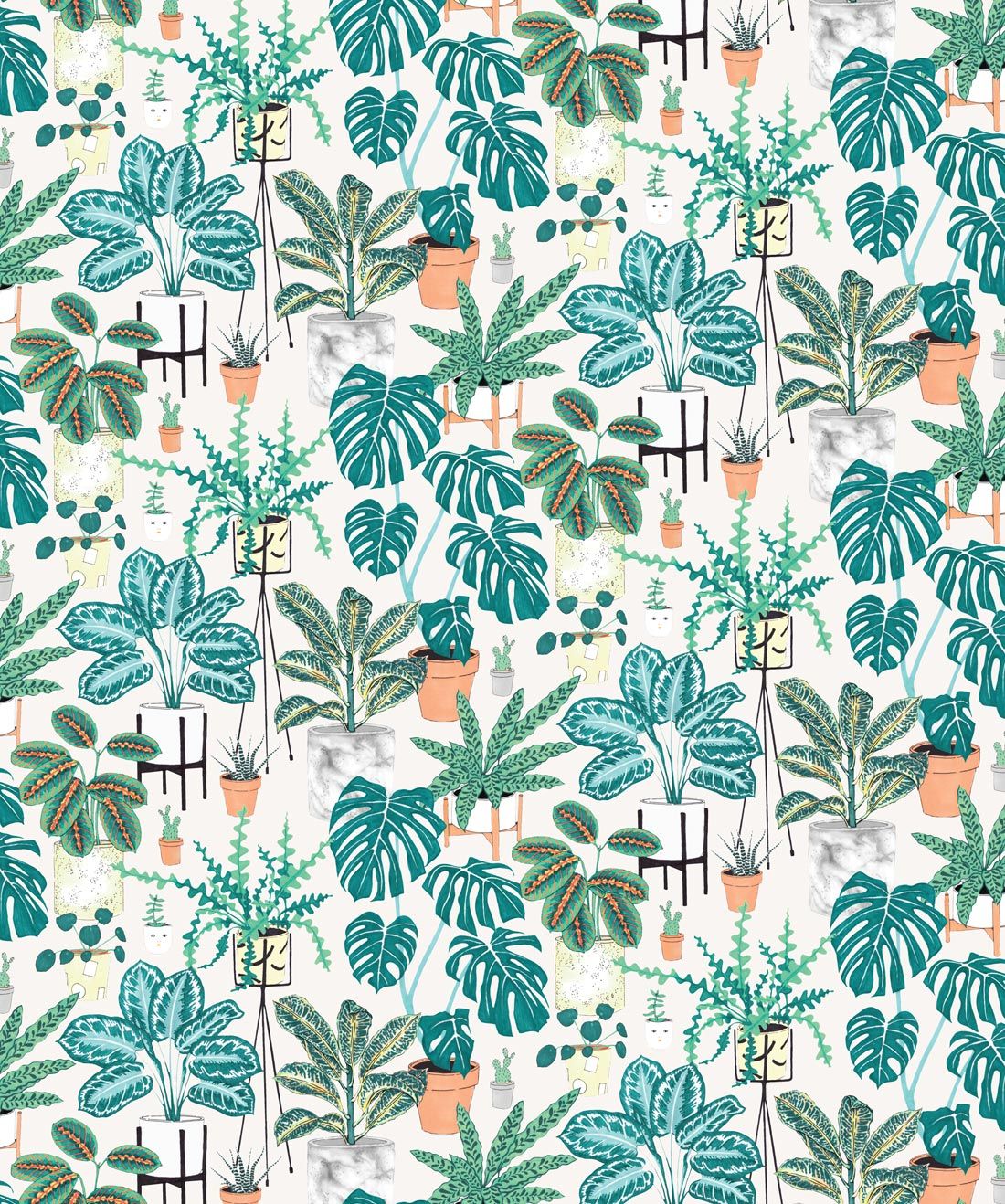 1100x1318 House Plants • Bright & Bold Botanical Wallpaper • Milton & King