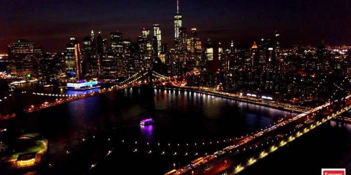 1280x720 New York City Skyline at Night HD 4K Wallpaper - Screensaver Edition -  Aerial Landscapes