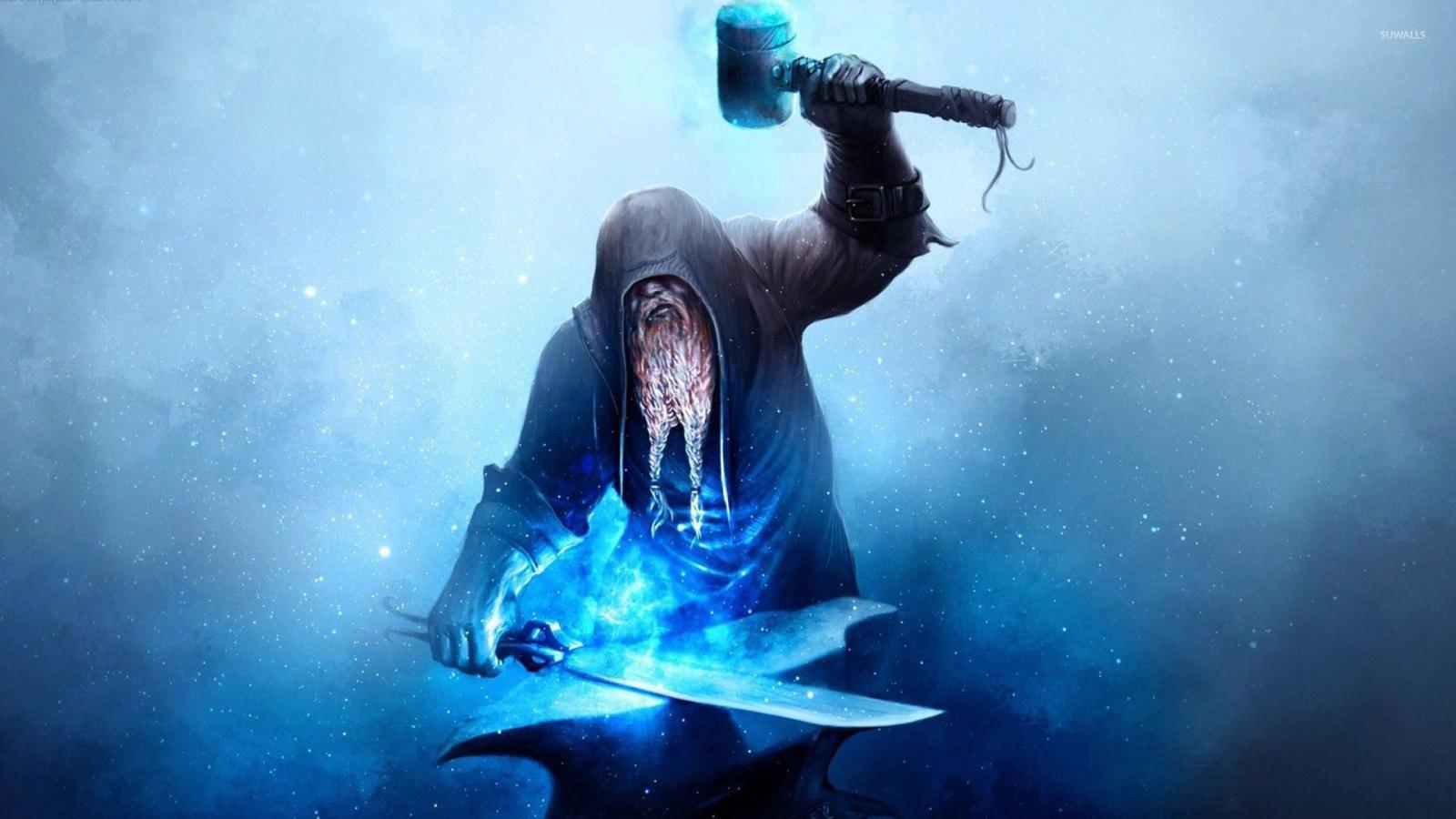 1920x1080 Blacksmith making a sword wallpaper - Fantasy wallpapers - #52925