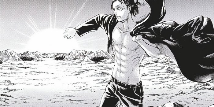 4040x2392 Does anyone have good wallpapers of this manga panel with eren and the  sunset? : attackontitan