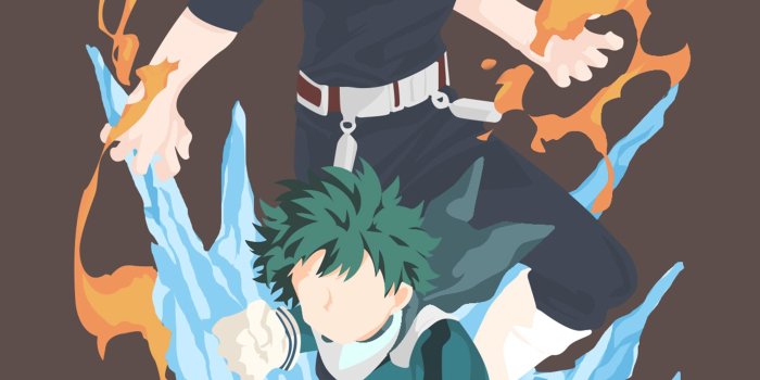 2160x3840 Shoto Todoroki, Izuku Midoriya, Minimalist, [my Hero - My Hero Academia  Wallpaper Minimalist (#3223022) - HD Wallpaper & Backgrounds Download