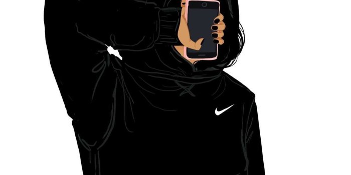 1280x1854 Nike Girl Cartoon Wallpaper