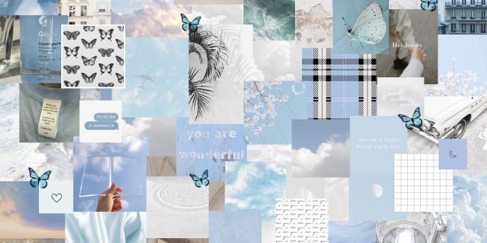 2100x1500 Pastel Blue Aesthetic Wallpaper Collage - Novocom.top