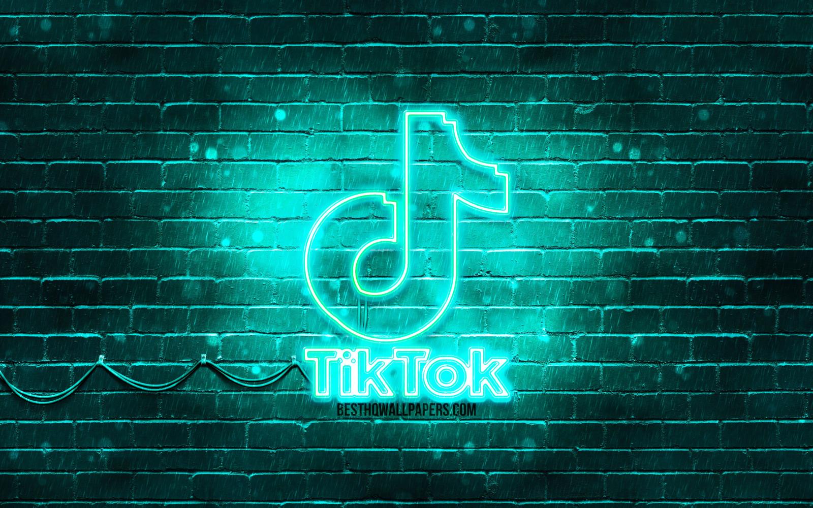 3840x2400 Download wallpapers TikTok turquoise logo, 4k, turquoise brickwall, TikTok  logo, social networks, TikTok neon logo, TikTok for desktop with resolution  3840x2400. High Quality HD pictures wallpapers