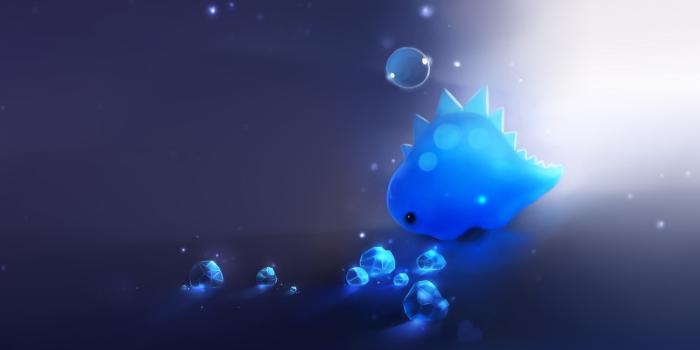 1332x850 Wallpaper light, blue, dinosaur, artgoodfon.com