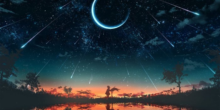 1226x800 Crescent Moon Shooting Stars Freemobiles24.co