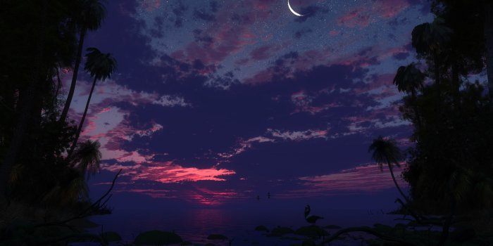 2560x1440 Moon Waning Crescent Ultra HD Desktopwallpaperswide.com