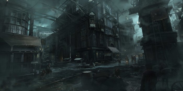 6000x2964 Surroundings of the old town. Widescreen wallpapers cities for android.  Street, night.