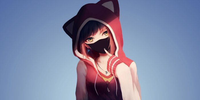 2560x1440 Girl wearing cat ear hoodie anime illustration wallpaper, anime girls, MX  shimmer • Wallpaper For You HD Wallpaper For Desktop & Mobile