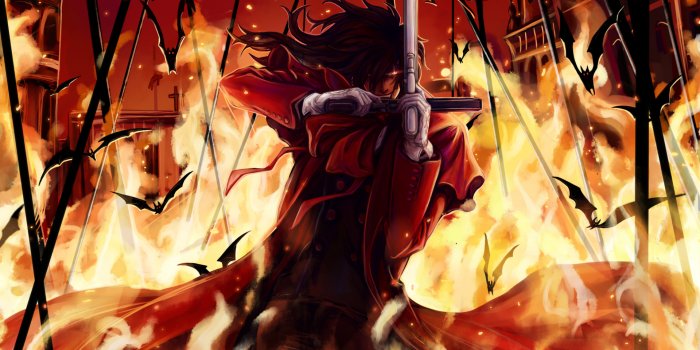 1920x1080 Wallpaper Fire, Devil Smile, Alucard, Hellsing, Anime - 1920x1080 -  Download HD Wallpaper - WallpaperTip