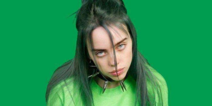 750x1335 Billie Eilish Wallpaper Green And Black