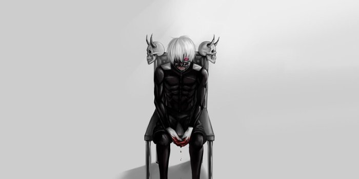 1600x1200 Desktop Wallpaper Minimal, Sitting, Ken Kaneki, Tokyo Ghoul, Anime Boy, Hd  Image, Picture, Background, 752035