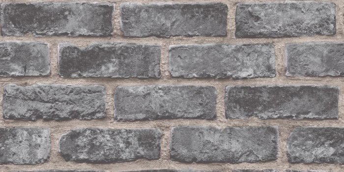 1000x1000 Black Realistic Faux Brick Wallpaper by Walls Republic – BURKE DECOR