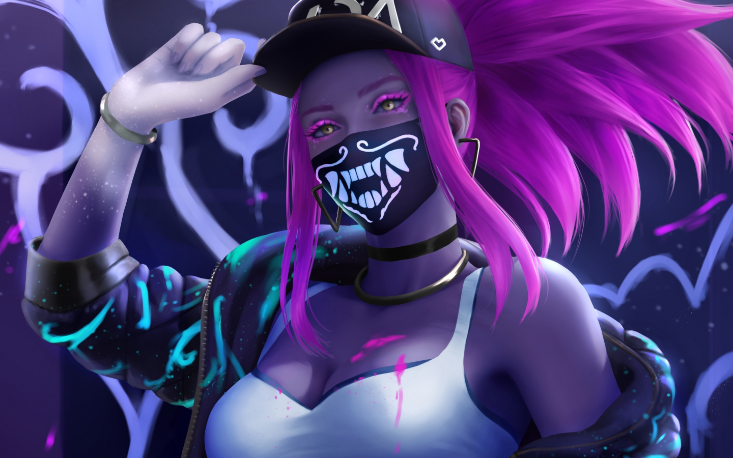 1440x900 Download 1440x900 wallpaper kda, akali, mask, league of legends, art,  widescreen 16:10, widescreen, 1440x900 hd image, background, 20270