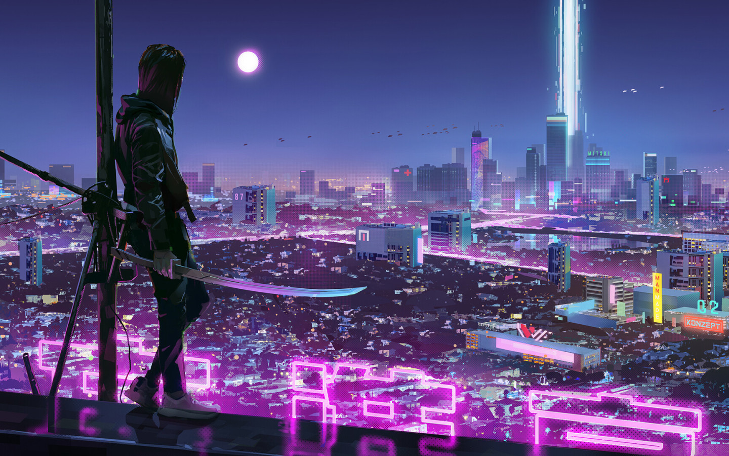 1440x900 1440x900 Warrior Girl in Cyberpunk City 1440x900 Wallpaper, HD Artist 4K  Wallpapers, Images, Photos and Background
