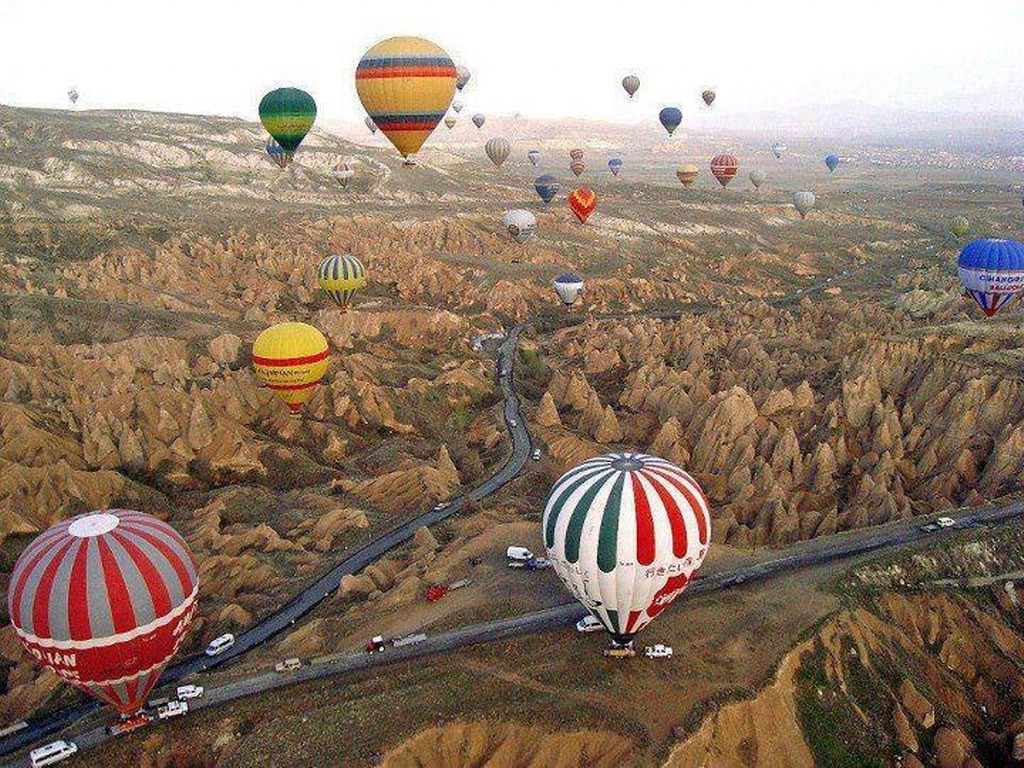 1024x768 Turkey, holidays, Cappadocia, travel, balloons, kapadokya :: Wallpapers