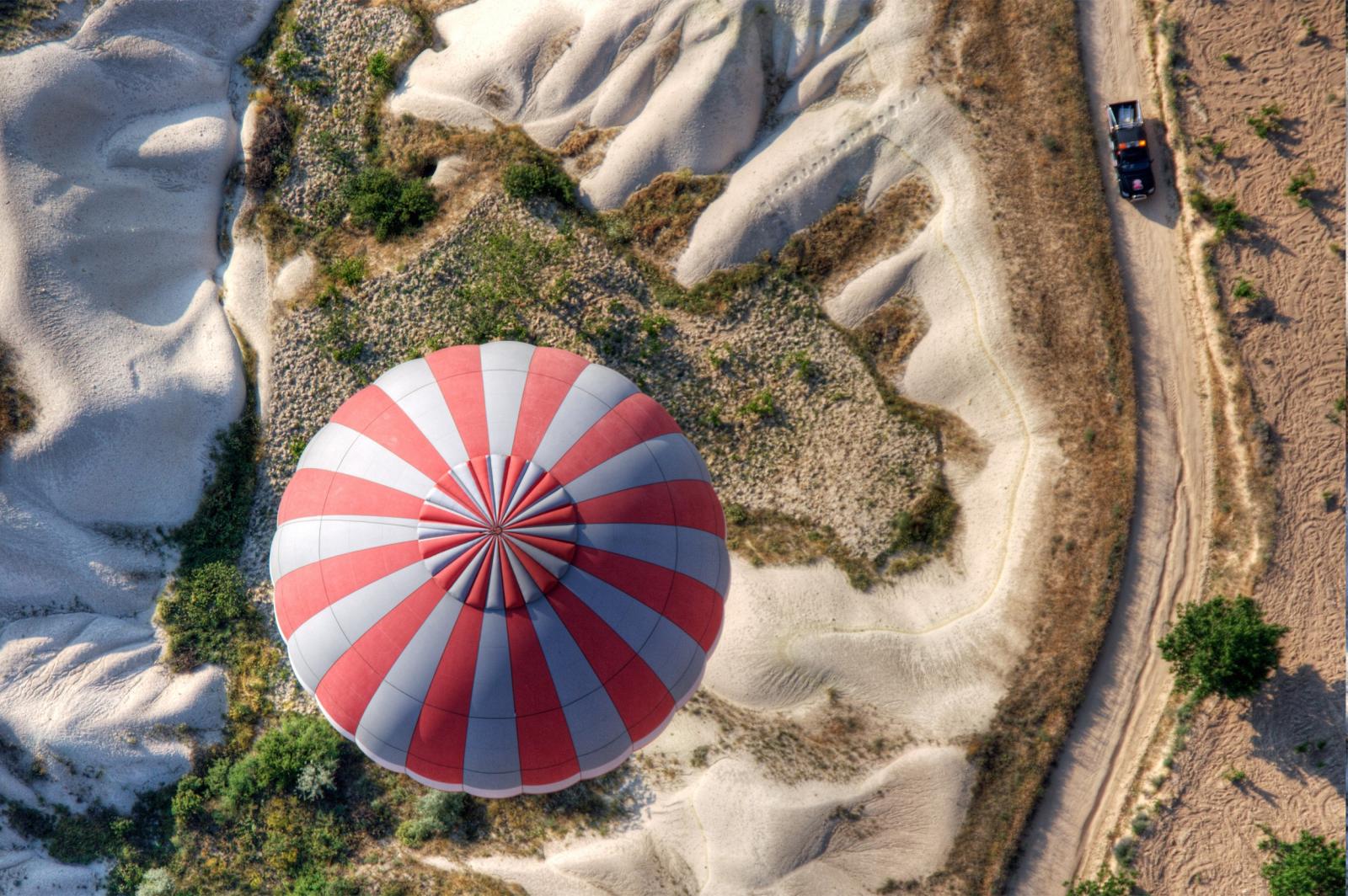 2500x1663 aerial View, Nature, Hot Air Balloons, Car, Road, Sand, Cappadocia  Wallpapers HD / Desktop and Mobile Backgrounds
