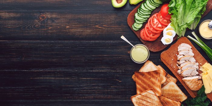 1332x850 Wallpaper greens, chicken, cheese, bread, meat, vegetables, sauce, sandwich,  eggs, toast, avocado, sandwiches, tomato, sandwich, chicken, ingredients  images for desktop, section еда - download