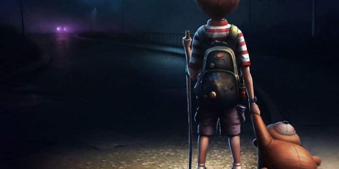 1152x864 Cartoon Boy Alone In Dark Wallpapers HD 1080p For Desktop Desktop Background