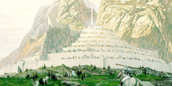 1024x768 My Free Wallpapers - Fantasy Wallpaper : Tolkien - Minas Tirith