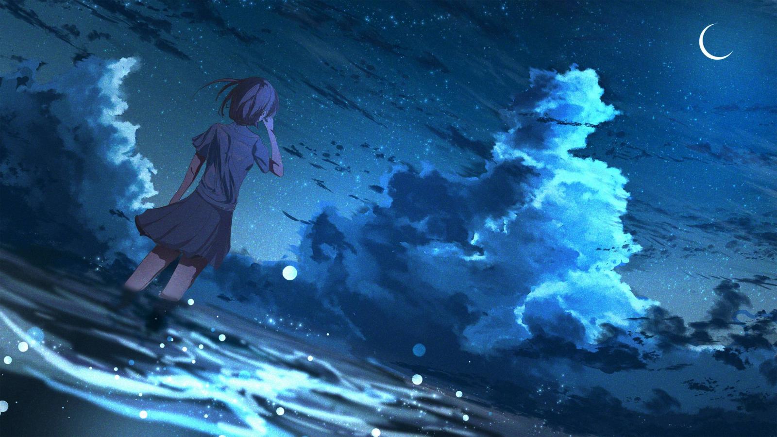 3456x1945 Anime Girl in Half Moon Night 4K Wallpaper, HD Anime 4K Wallpaper |  Wallpapers Den
