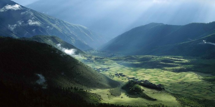 1920x1080 fields, Tibet, villages, skyscapes :: Wallpapers