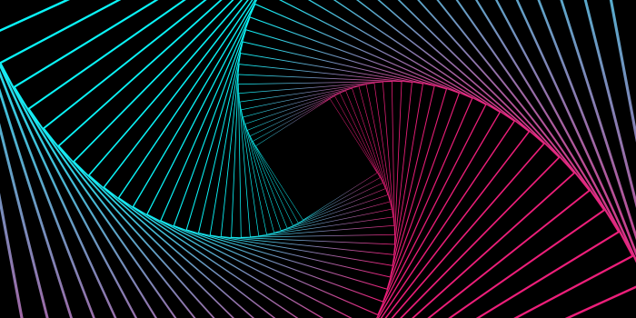 7595x3840 Geometric 4K Wallpaper, Pattern, Spiral, Neon, Gradient, Black background,  5K, 8K, Abstract, #1202