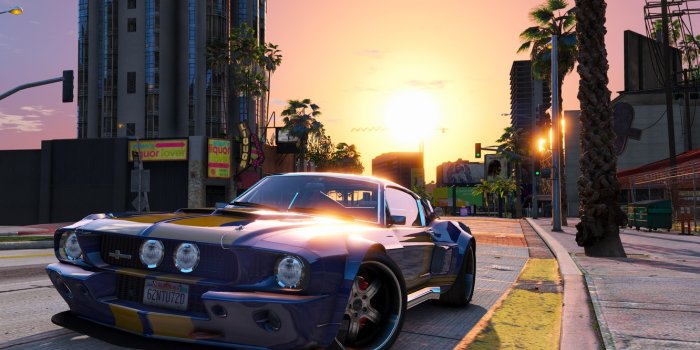 1332x850 Wallpaper the city, street, Mustang, car, Grand Theft Auto V, Rockstar  Games, GTA V. images for desktop, section игры - download