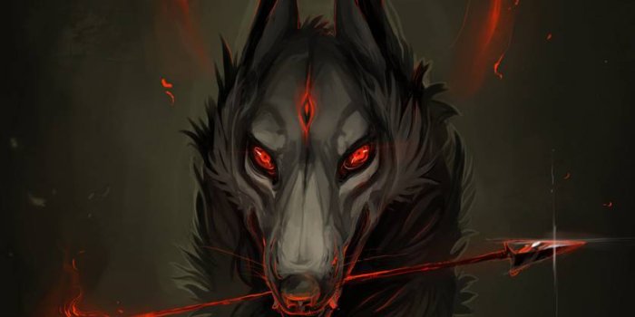 837x1280 Dark blue : Dark Evil Wolf Wallpaper