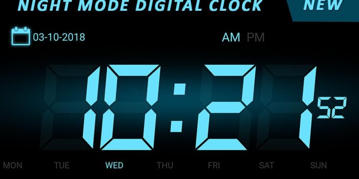 1280x720 Night Mode Digital Clock with Screensaver App for Android - APK Download