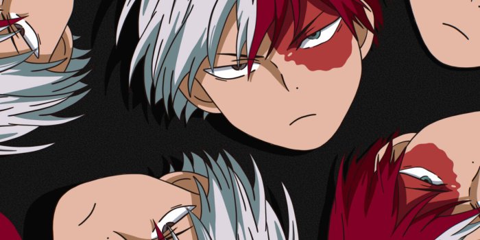 1183x2560 Shoto Todoroki Wallpaper on black background - MHA Wallpaper for Phone