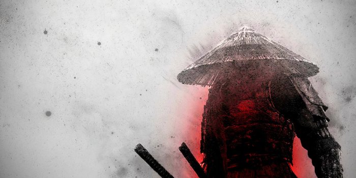 1332x850 Wallpaper minimal, anime, samurai images for desktop, section арт - download