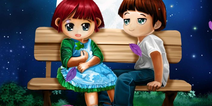 3840x2160 Sweet Cute Cartoon Love Couple Wallpaper Hd - HD Wallpaper