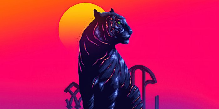 1920x1080 Desktop wallpaper tiger, neon art, hd image, picture, background, b6d223