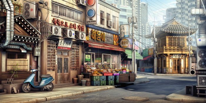 3840x1713 city korean HD wallpapers, Backgrounds