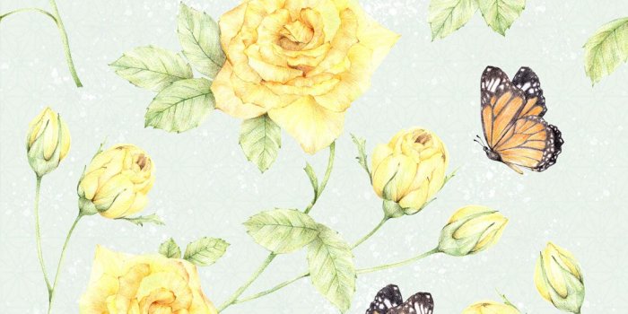 1100x1318 Roses & Butterflies • Unique Designer Wallpaper • Milton & King