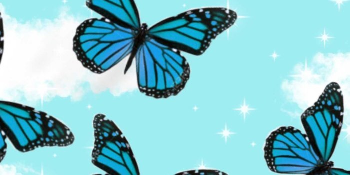 1591x2828 Blue Butterfly Wallpaper - NawPic