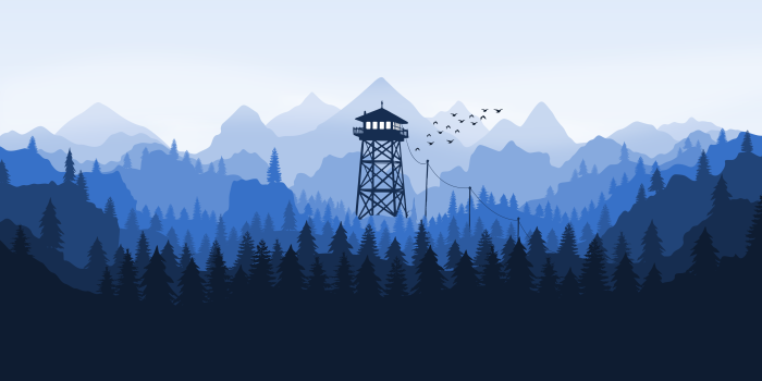 3840x2160 4K] I remade the fire watch wallpaper in Inkscape but with a blue color  scheme: wallpapers