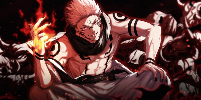 2500x1105 Sukuna (Jujutsu Kaisen) HD Wallpaper | Background Image | 2500x1105