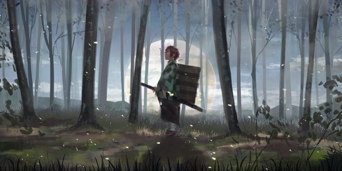 1920x1080 Tanjiro Kamado In Forest Kimetsu No Yaiba Live Wallpaper - WallpaperWaifu