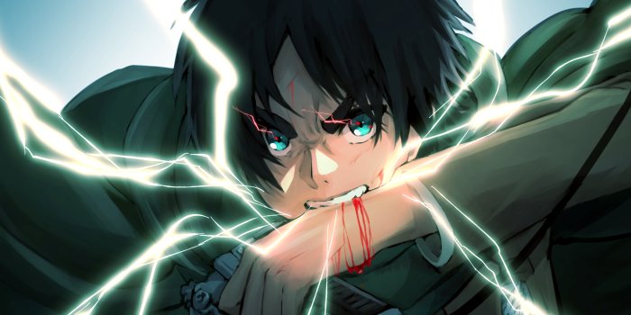 3671x2026 Eren biting his hand HD Wallpaper | Background Image | 3671x2026