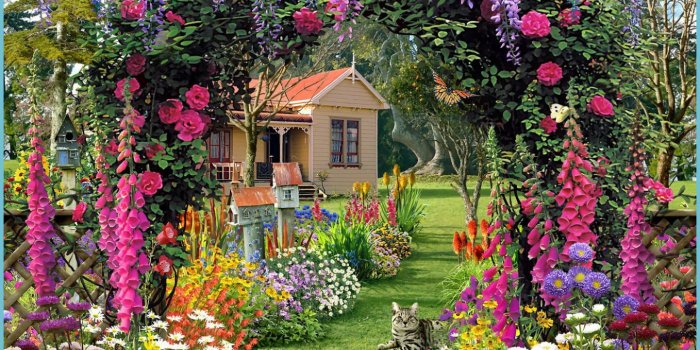 1358x1018 Summer Garden Wallpapers - Top Free Summer Garden Backgrounds - Flower Garden  Wallpaper | Neat