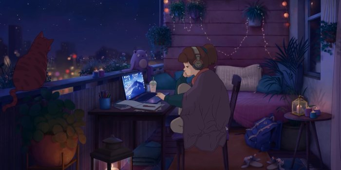 1919x1079 LoFi Hip Hop Radio girl on the balcony - girls live wallpaper #14451  [DOWNLOAD FREE]