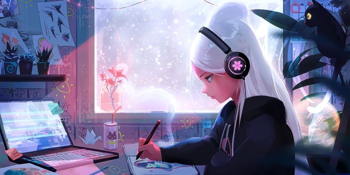 1280x720 Winter Lofi Girl [wallpaper]