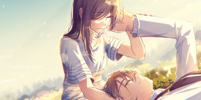 1152x864 Desktop Wallpaper Cute, Anime, Couple, Meadow, Love, Hd Image, Picture,  Background, 18d138