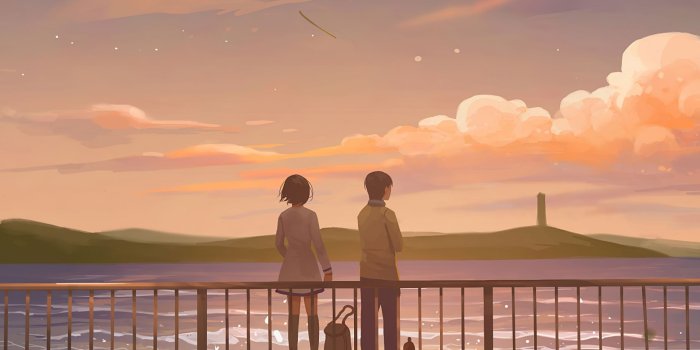 1920x1080 Desktop wallpaper anime, couple, lets talk, original, hd image, picture,  background, 8171c0