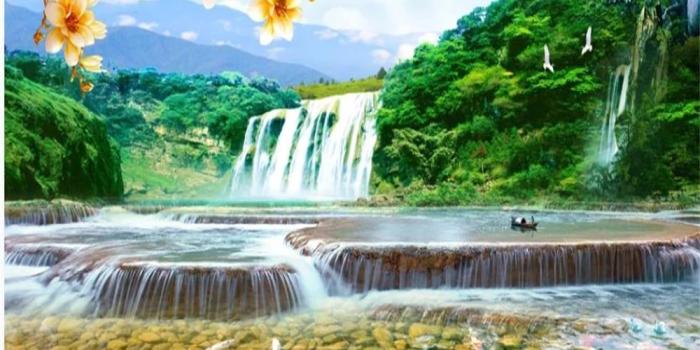 1000x1000 3d wallpapers Landscape waterfall wallpapers background wall beautiful  scenery wallpapers|Wallpapers| - AliExpress